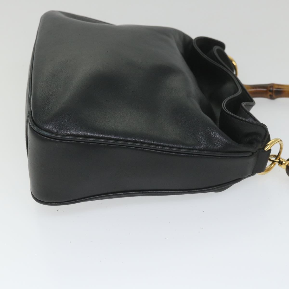 GUCCI Bamboo Shoulder Bag Leather 2way Black 58055