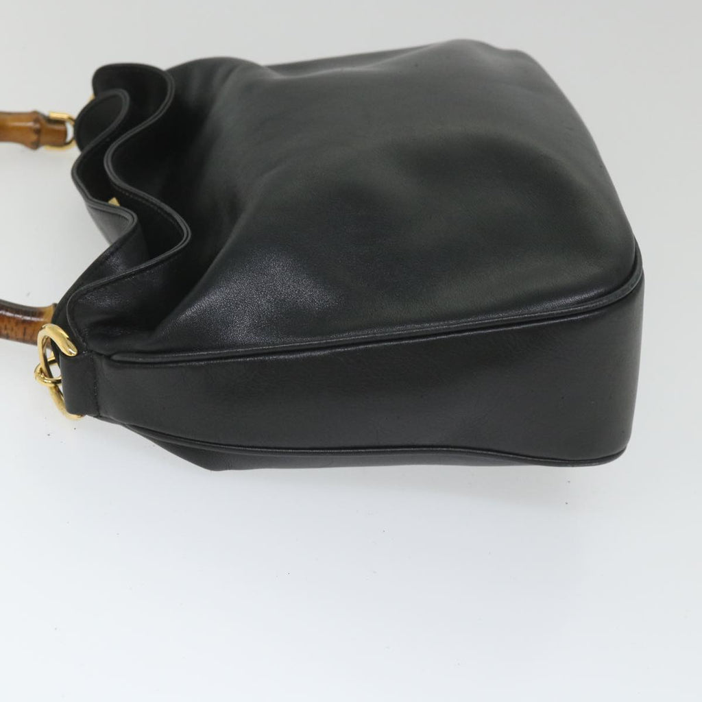 GUCCI Bamboo Shoulder Bag Leather 2way Black 58055