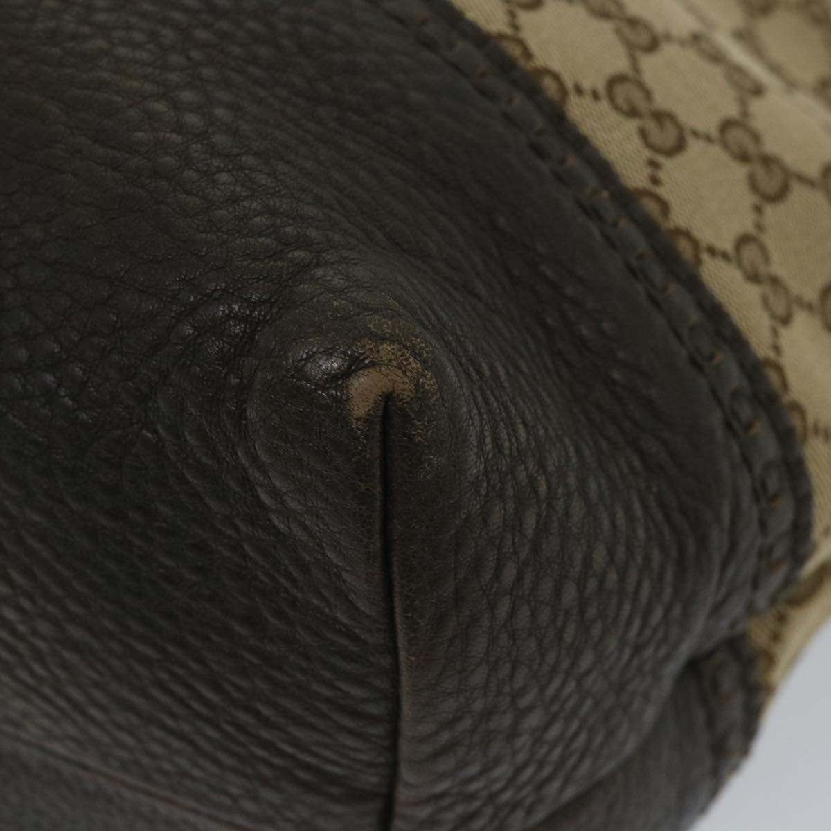 GUCCI GG Canvas Bamboo Tote Bag Beige Brown 339000 58070