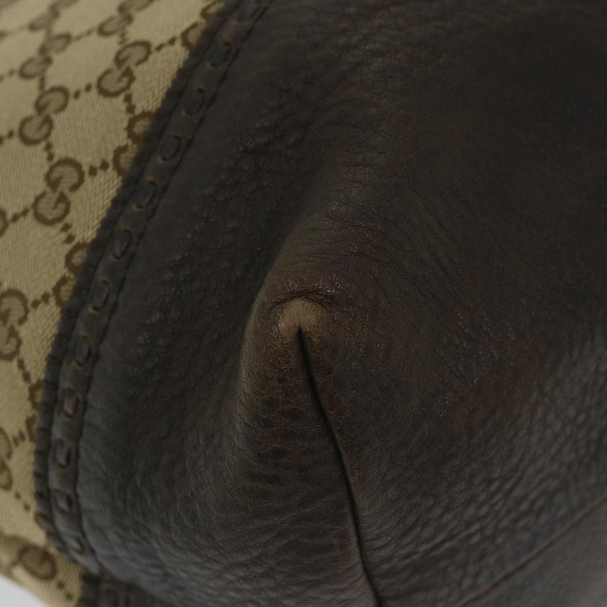 GUCCI GG Canvas Bamboo Tote Bag Beige Brown 339000 58070