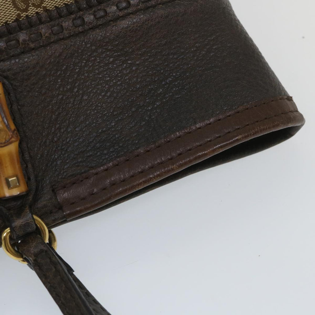 GUCCI GG Canvas Bamboo Tote Bag Beige Brown 339000 58070