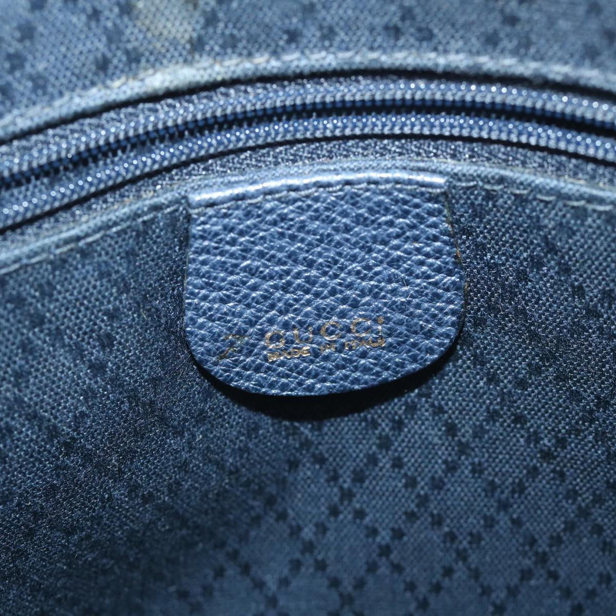 GUCCI Bamboo Shoulder Bag Suede 2way Navy 58084