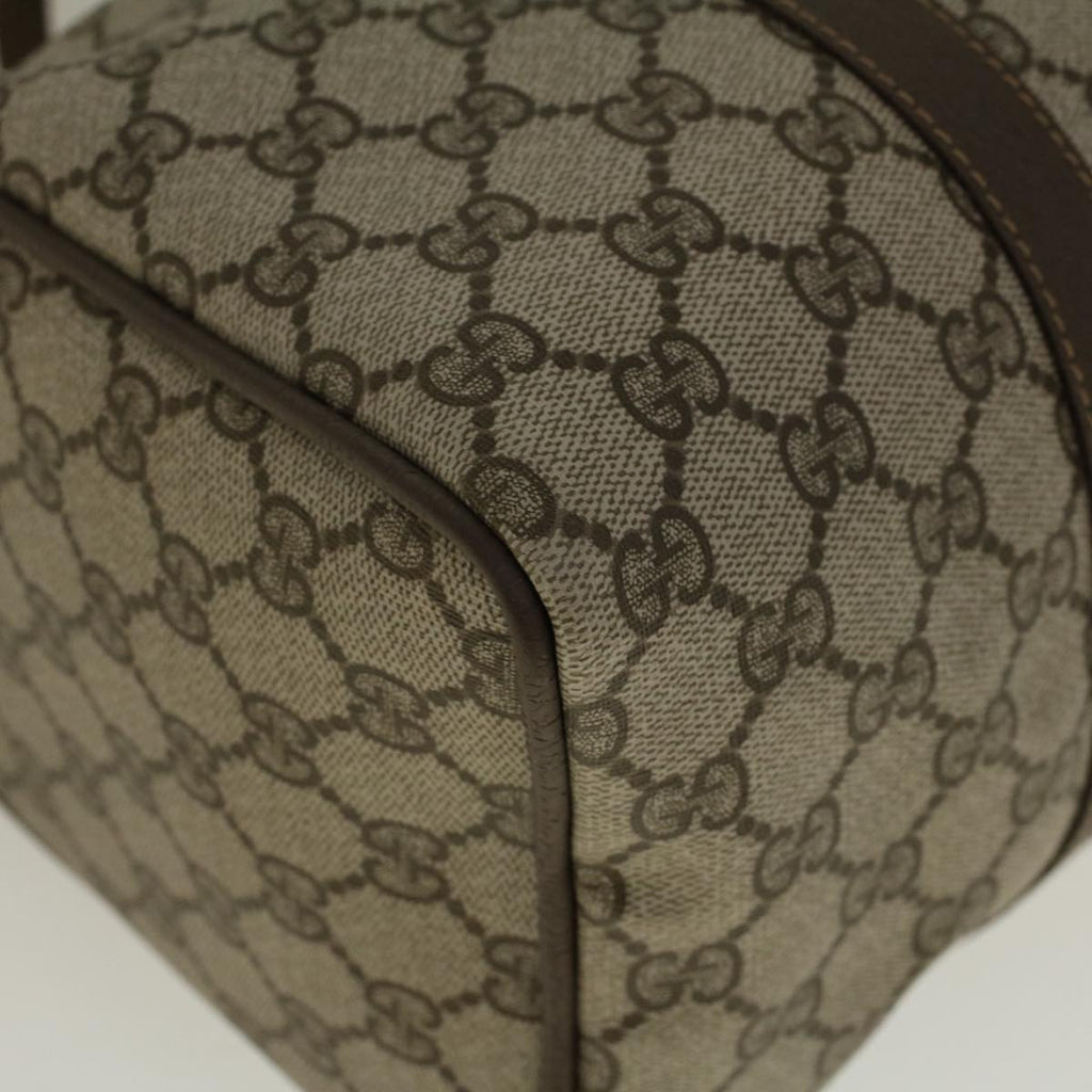 GUCCI GG Canvas Web Sherry Line Boston Bag PVC Leather Beige Green 58085