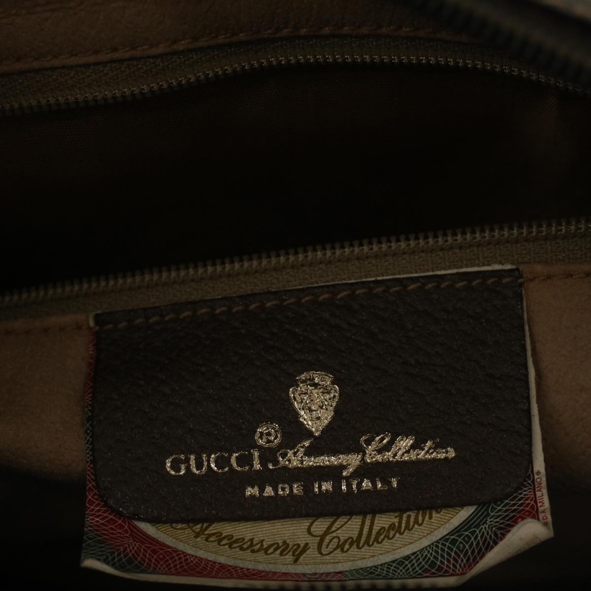 GUCCI GG Canvas Web Sherry Line Boston Bag PVC Leather Beige Green 58085