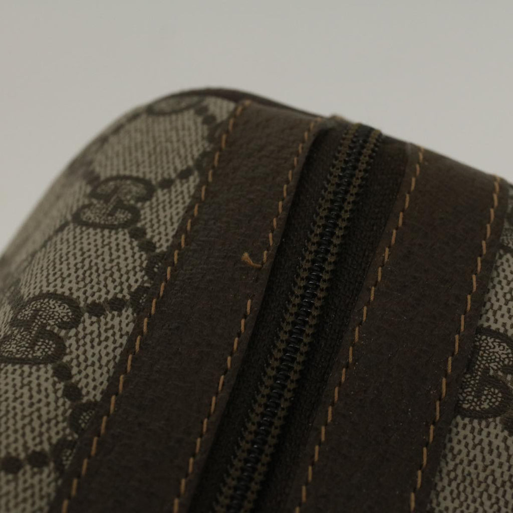 GUCCI GG Canvas Web Sherry Line Boston Bag PVC Leather Beige Green 58085
