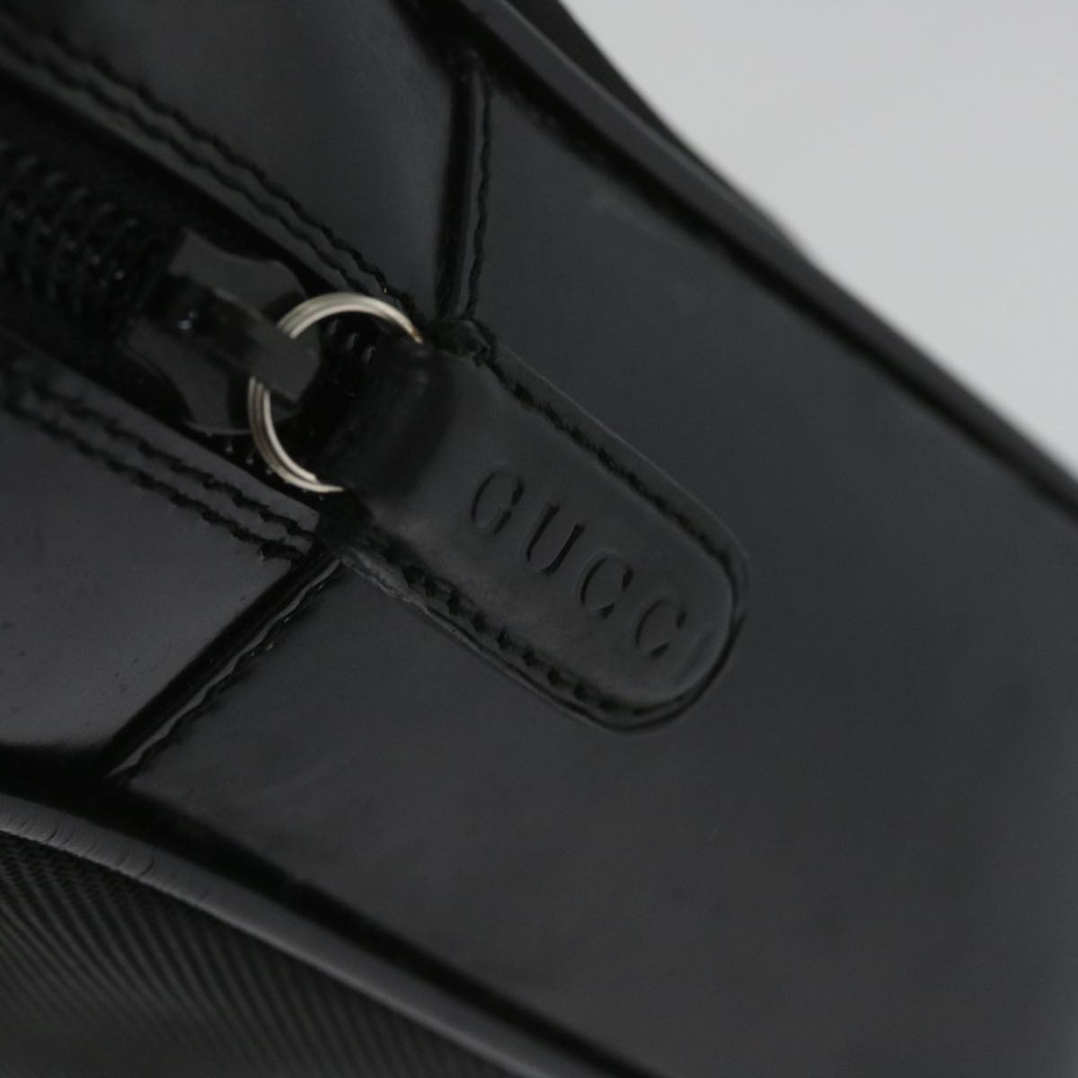 GUCCI Bamboo Shoulder Bag Nylon Enamel 2way Black 58103