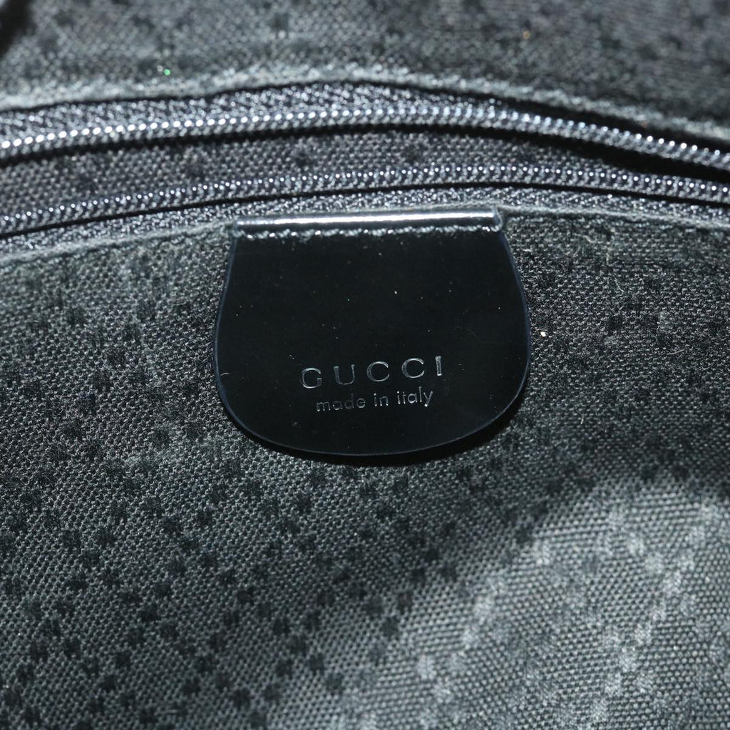 GUCCI Bamboo Shoulder Bag Nylon Enamel 2way Black 58103