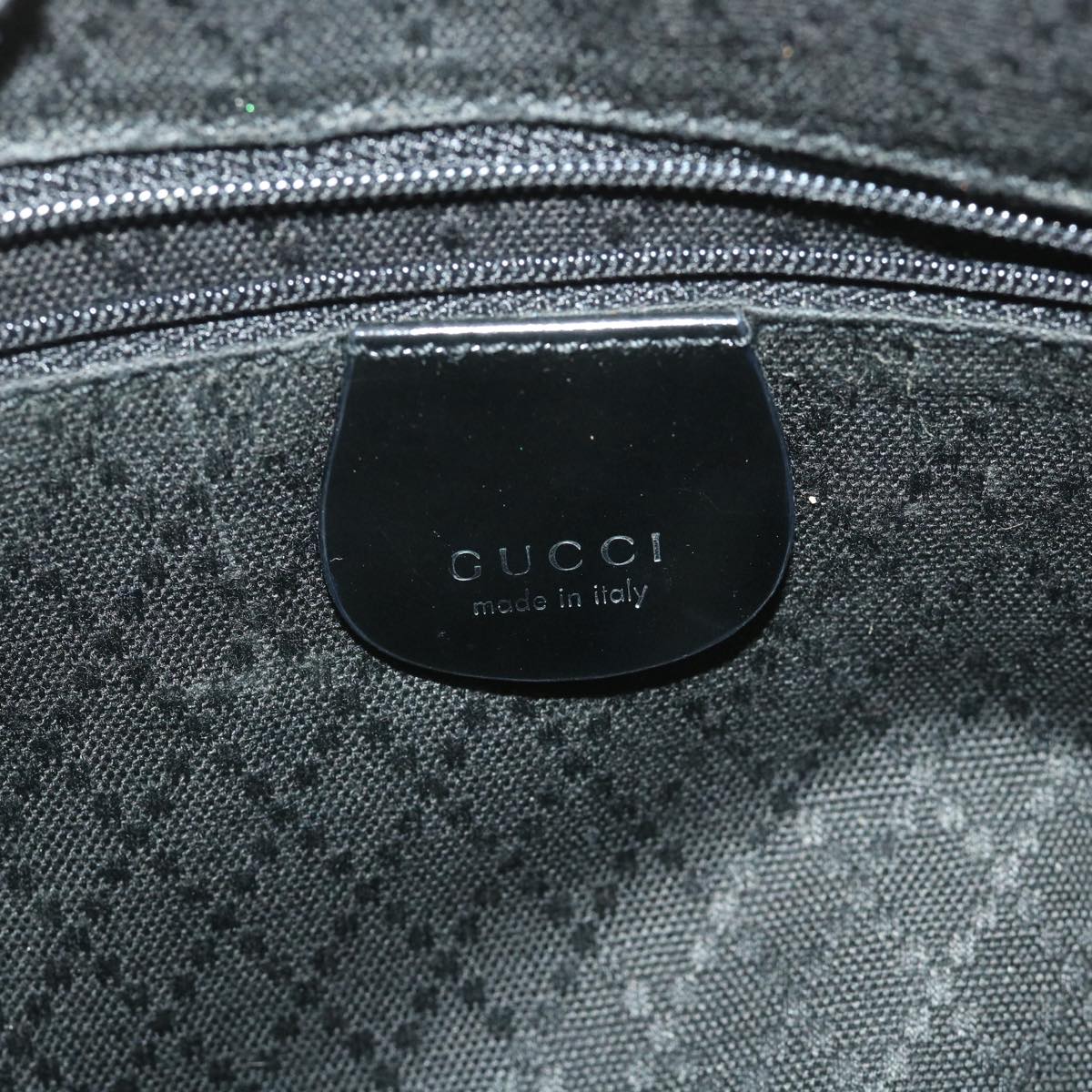 GUCCI Bamboo Shoulder Bag Nylon Enamel 2way Black 58103