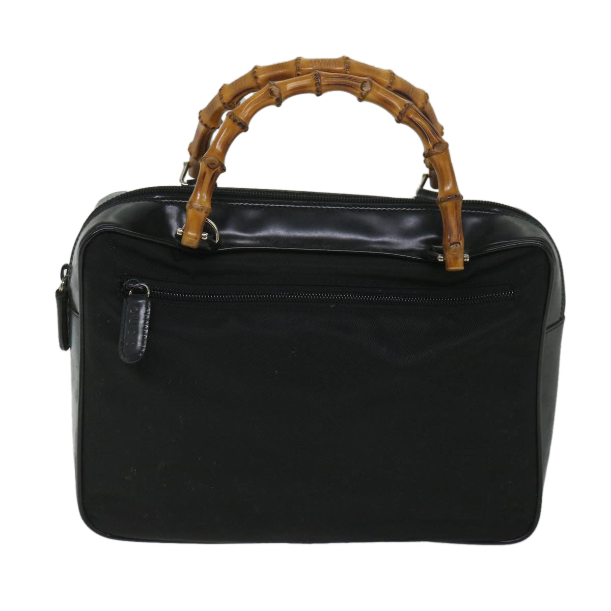 GUCCI Bamboo Shoulder Bag Nylon Enamel 2way Black 58103