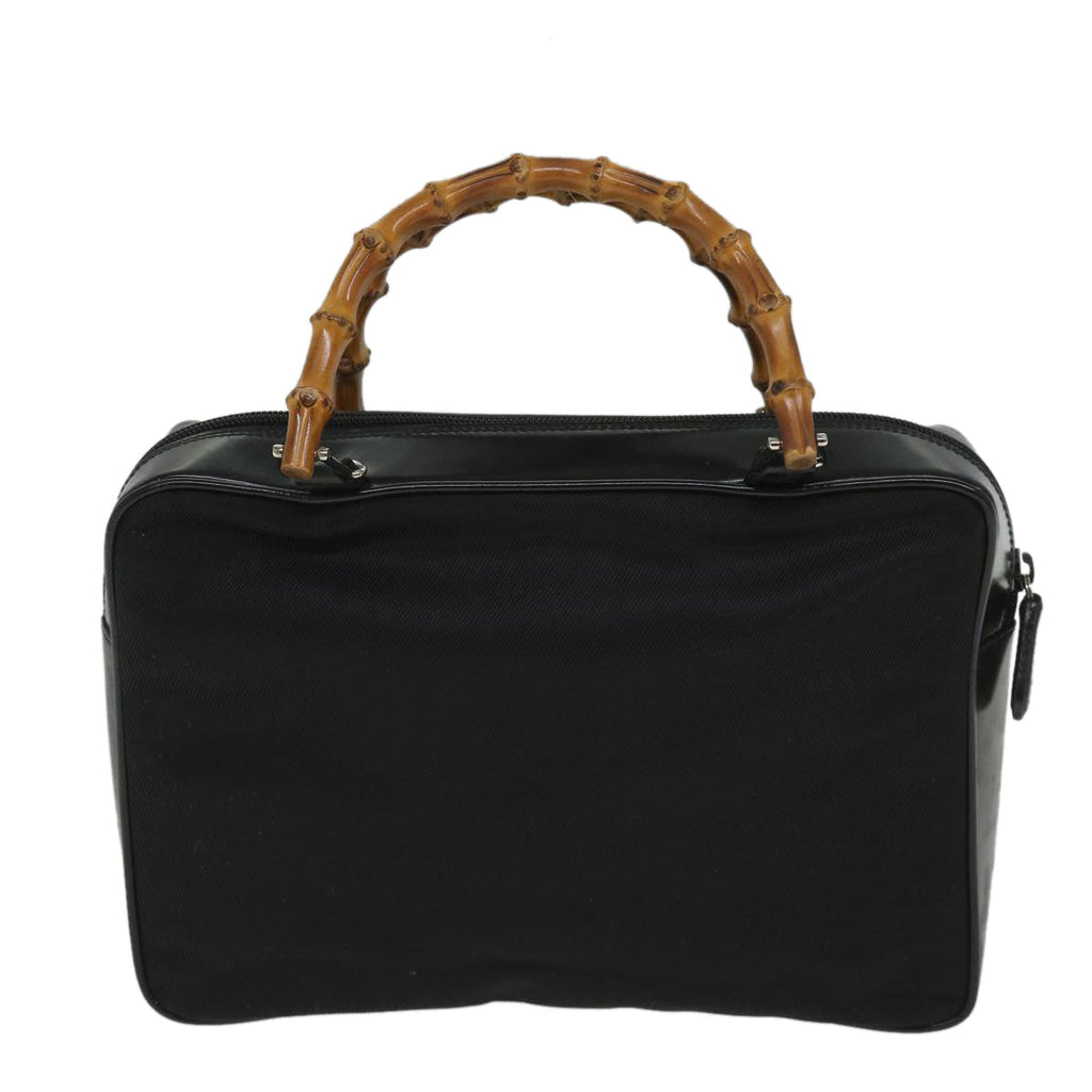 GUCCI Bamboo Shoulder Bag Nylon Enamel 2way Black 58103