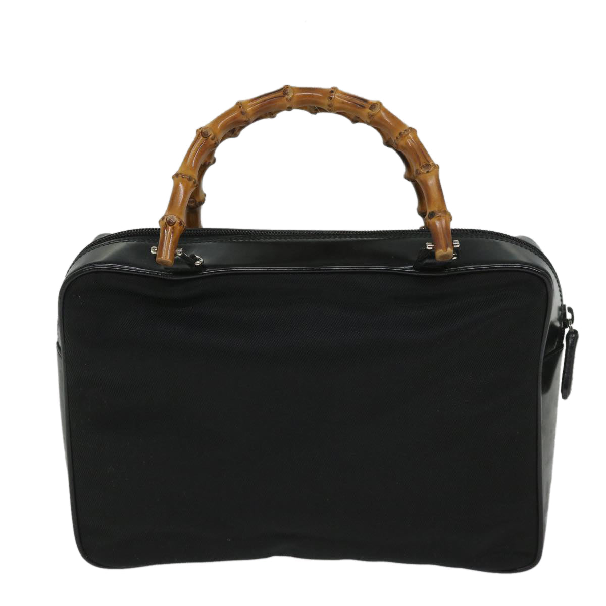 GUCCI Bamboo Shoulder Bag Nylon Enamel 2way Black 58103