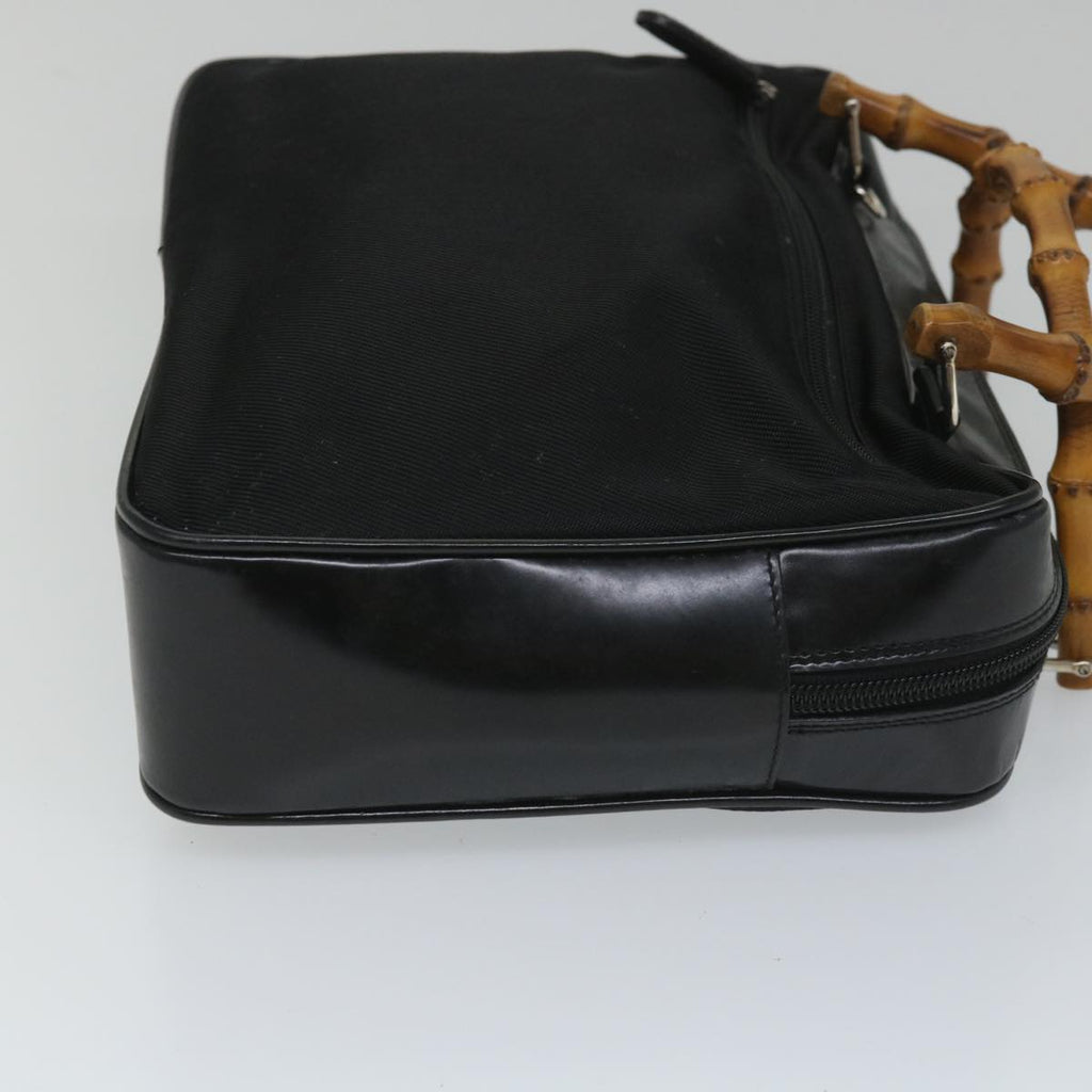 GUCCI Bamboo Shoulder Bag Nylon Enamel 2way Black 58103
