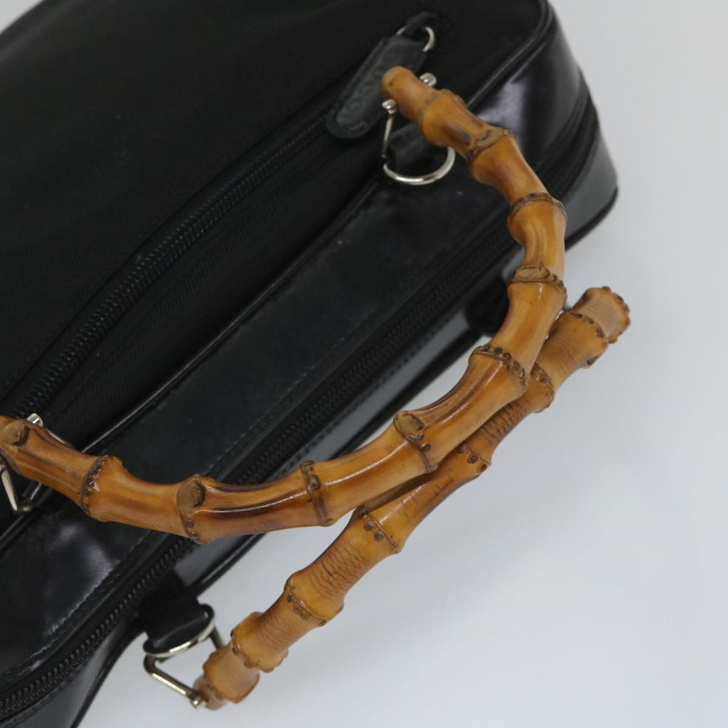 GUCCI Bamboo Shoulder Bag Nylon Enamel 2way Black 58103