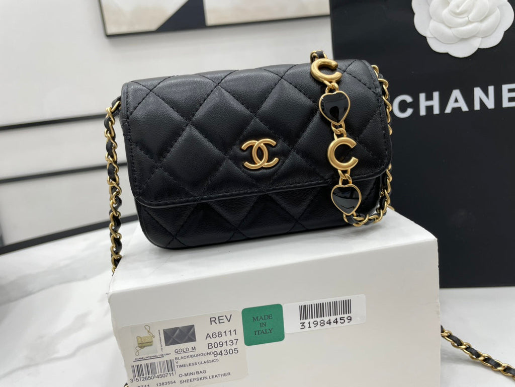 CHLMini Flap Bag Black For Women, Women’s Bags 7.5in/19cm