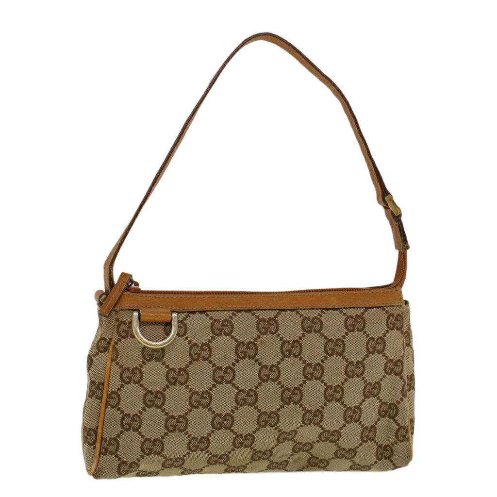 GUCCI GG Canvas Accessory Pouch Beige Brown 145750 58155