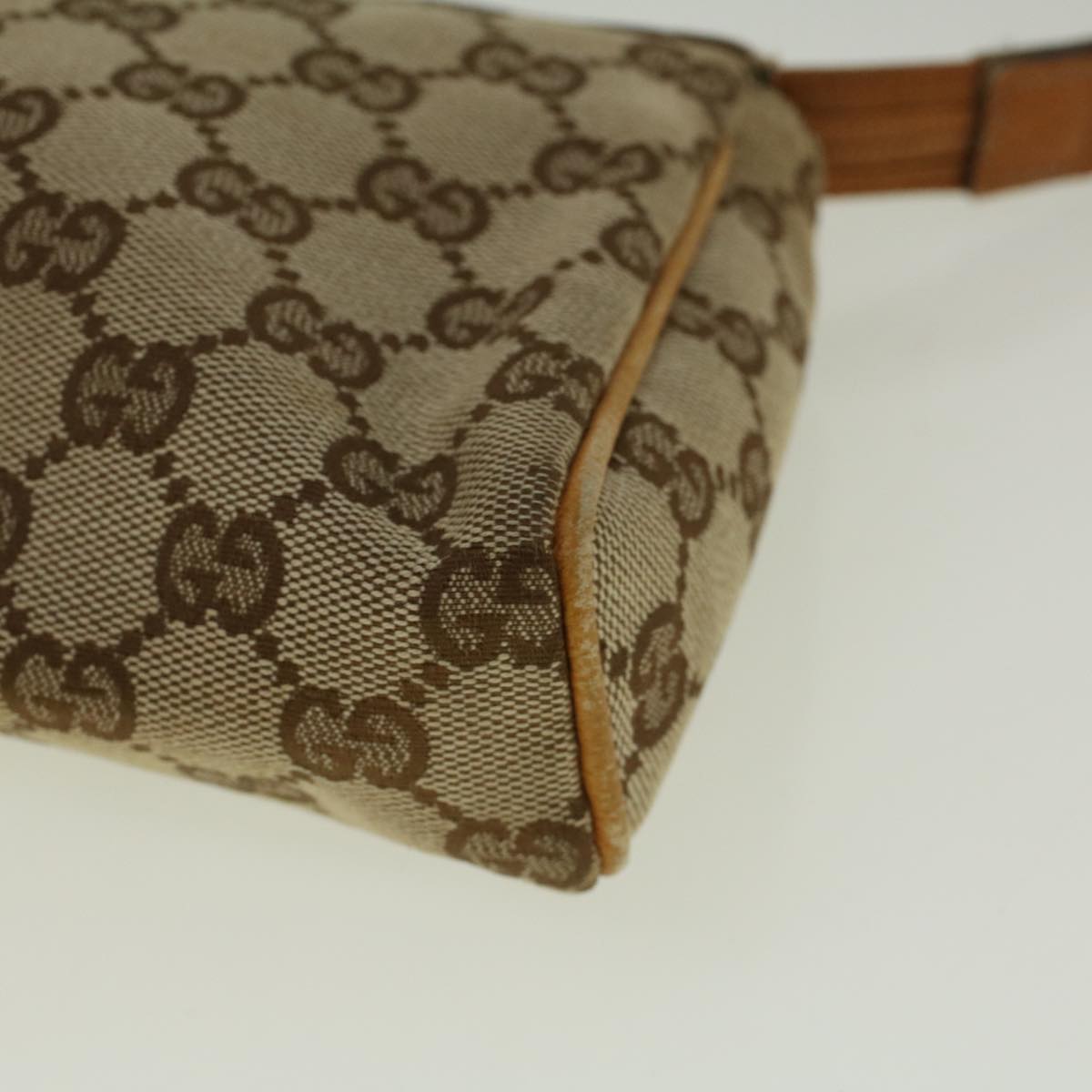 GUCCI GG Canvas Accessory Pouch Beige Brown 145750 58155