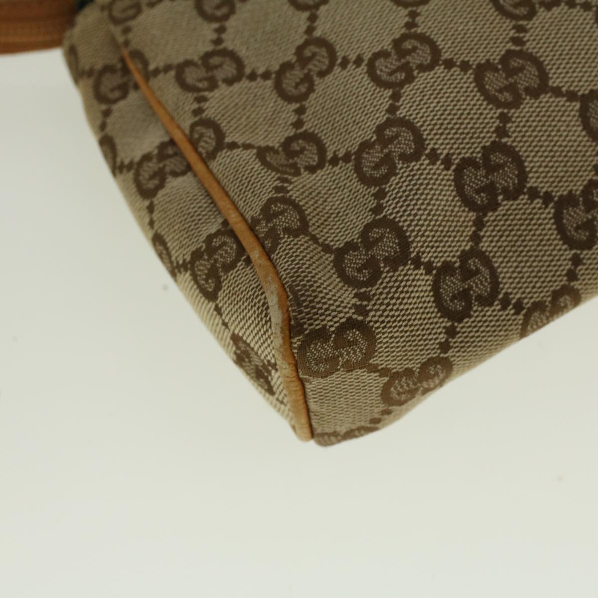 GUCCI GG Canvas Accessory Pouch Beige Brown 145750 58155