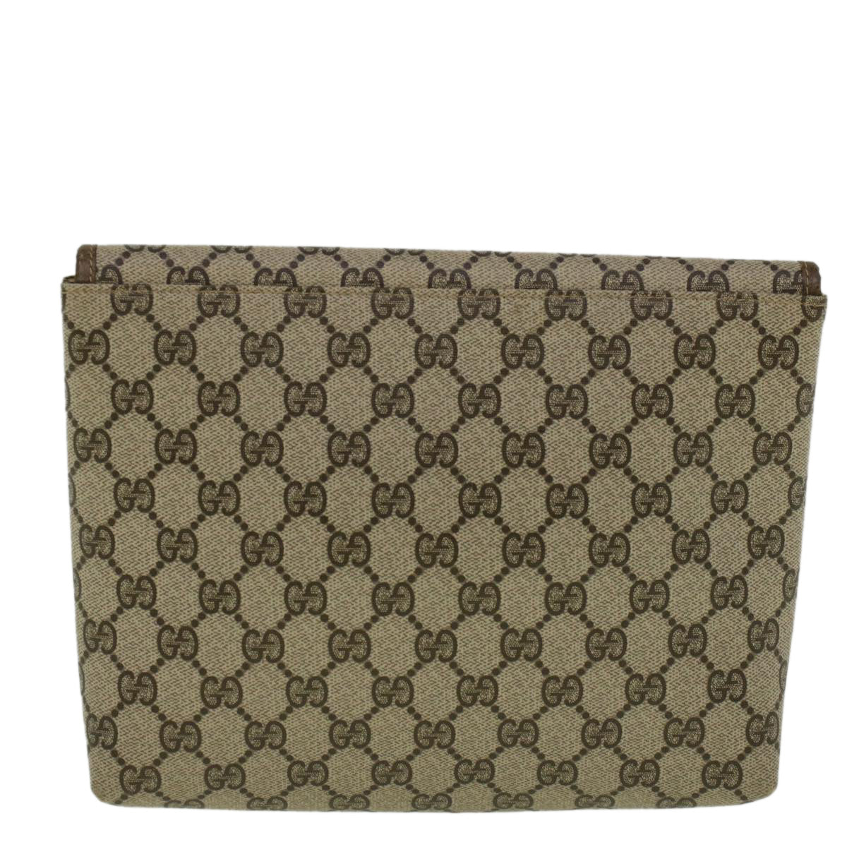 GUCCI GG Canvas Clutch Bag PVC Leather Beige 001 19 5493 58158