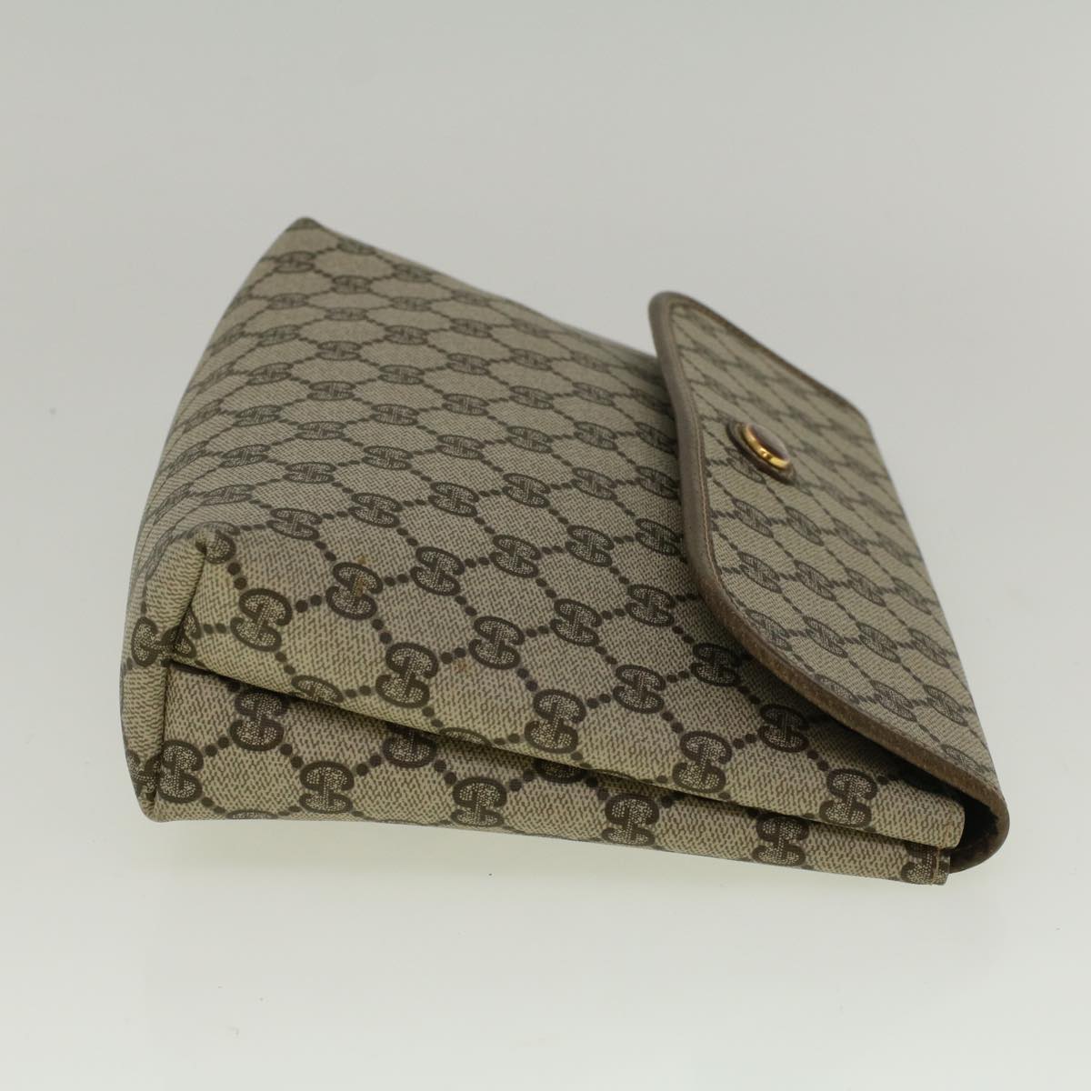 GUCCI GG Canvas Clutch Bag PVC Leather Beige 001 19 5493 58158