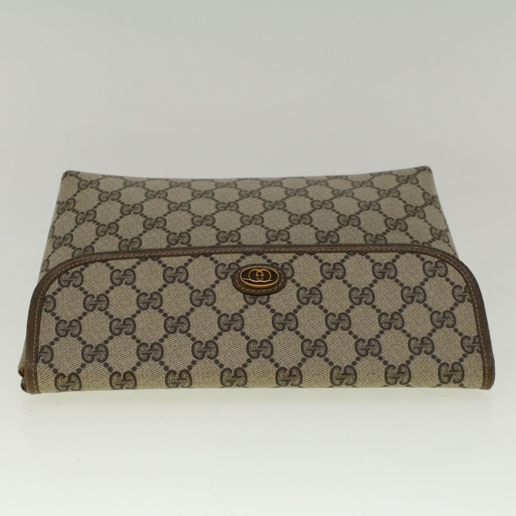 GUCCI GG Canvas Clutch Bag PVC Leather Beige 001 19 5493 58158