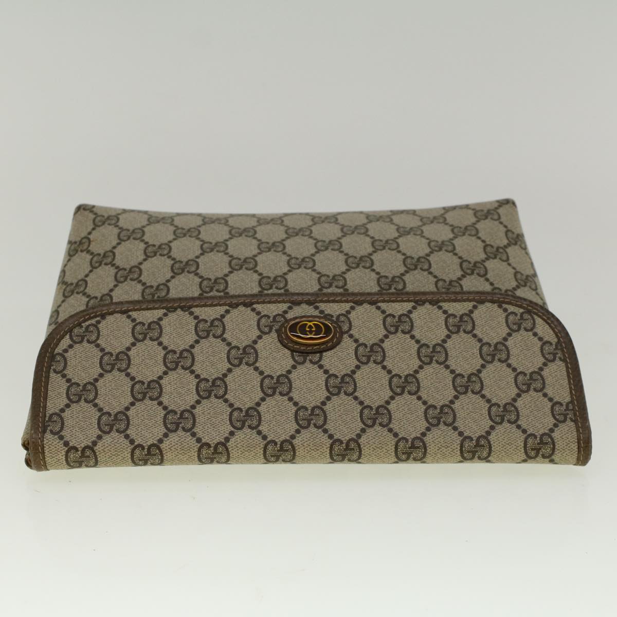 GUCCI GG Canvas Clutch Bag PVC Leather Beige 001 19 5493 58158