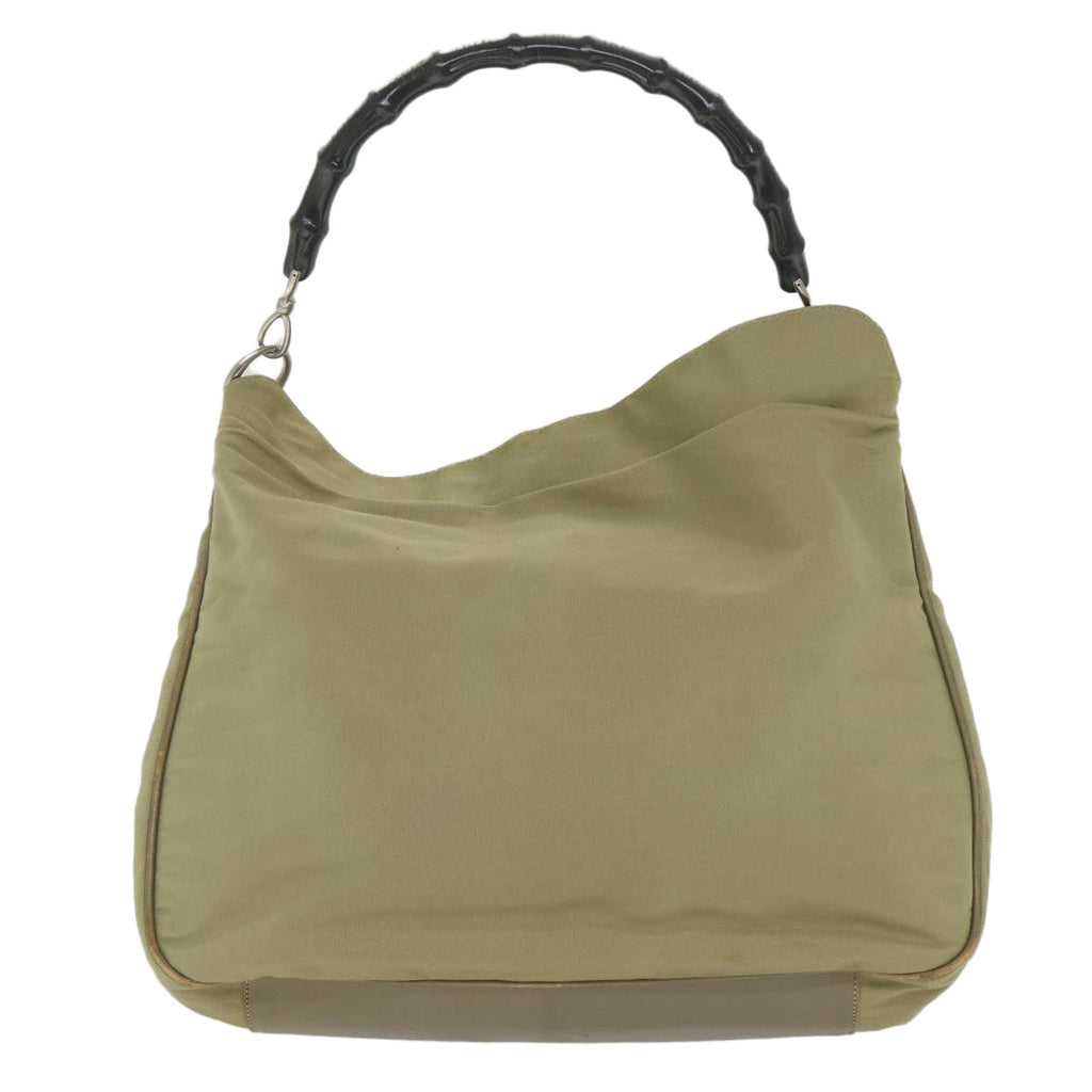 GUCCI Bamboo Shoulder Bag Nylon 2way Beige 001 1577 3754 58189