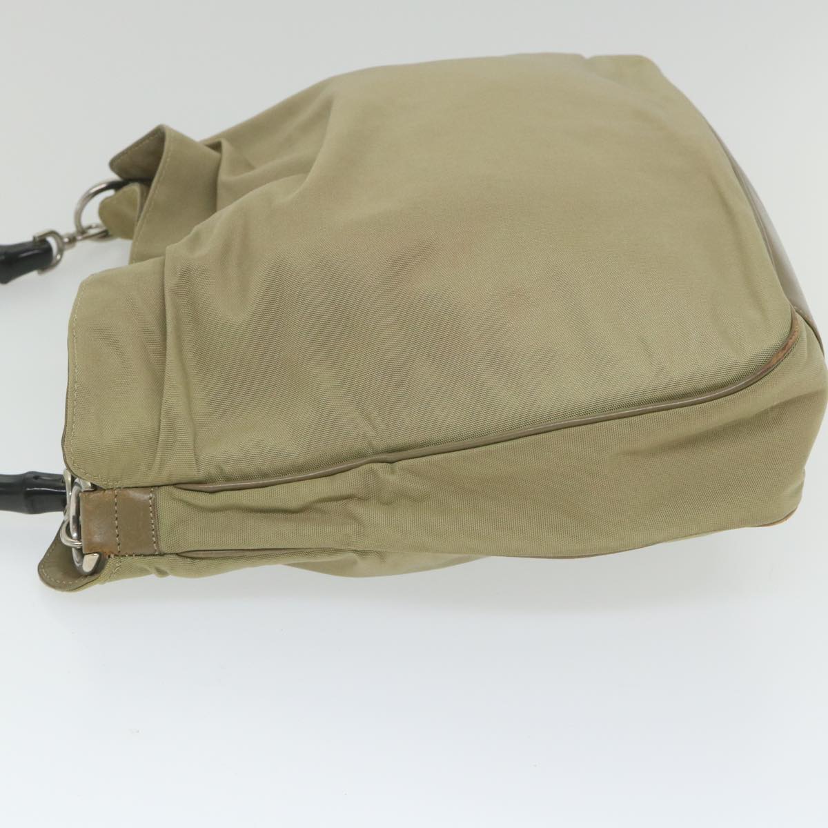 GUCCI Bamboo Shoulder Bag Nylon 2way Beige 001 1577 3754 58189