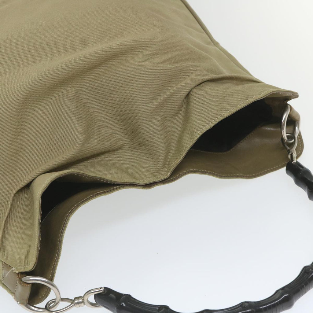 GUCCI Bamboo Shoulder Bag Nylon 2way Beige 001 1577 3754 58189