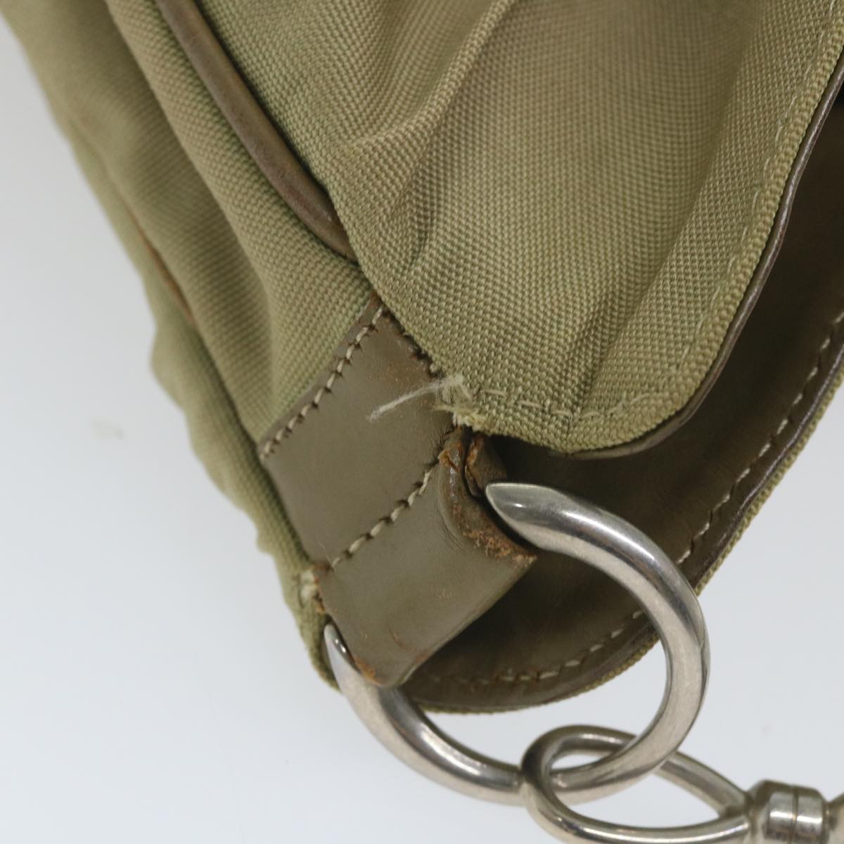 GUCCI Bamboo Shoulder Bag Nylon 2way Beige 001 1577 3754 58189