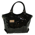 GUCCI Hand Bag Enamel Black 203521 58190