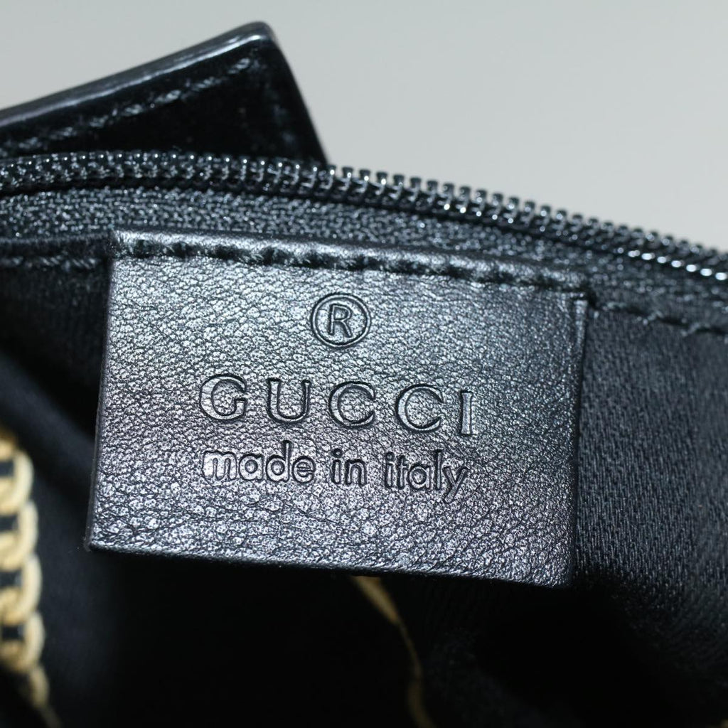 GUCCI Hand Bag Enamel Black 203521 58190