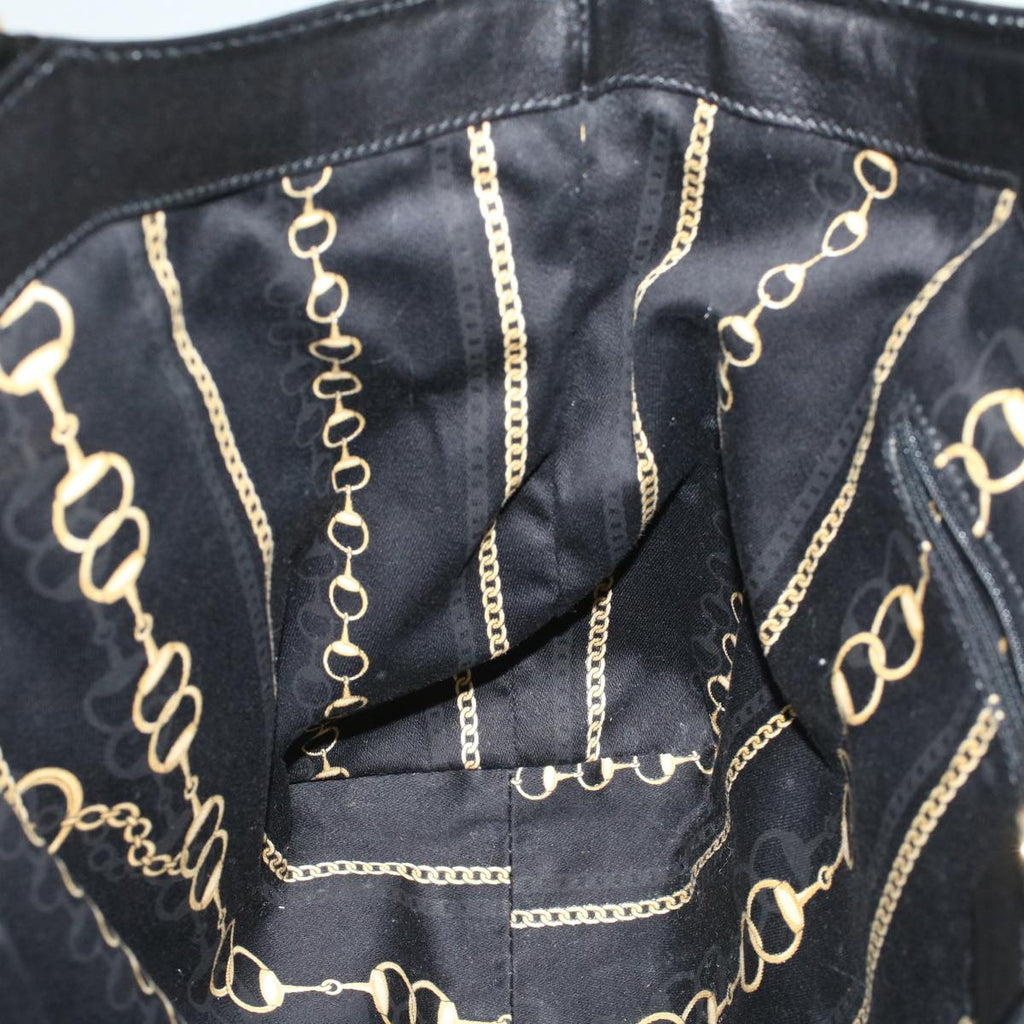 GUCCI Hand Bag Enamel Black 203521 58190