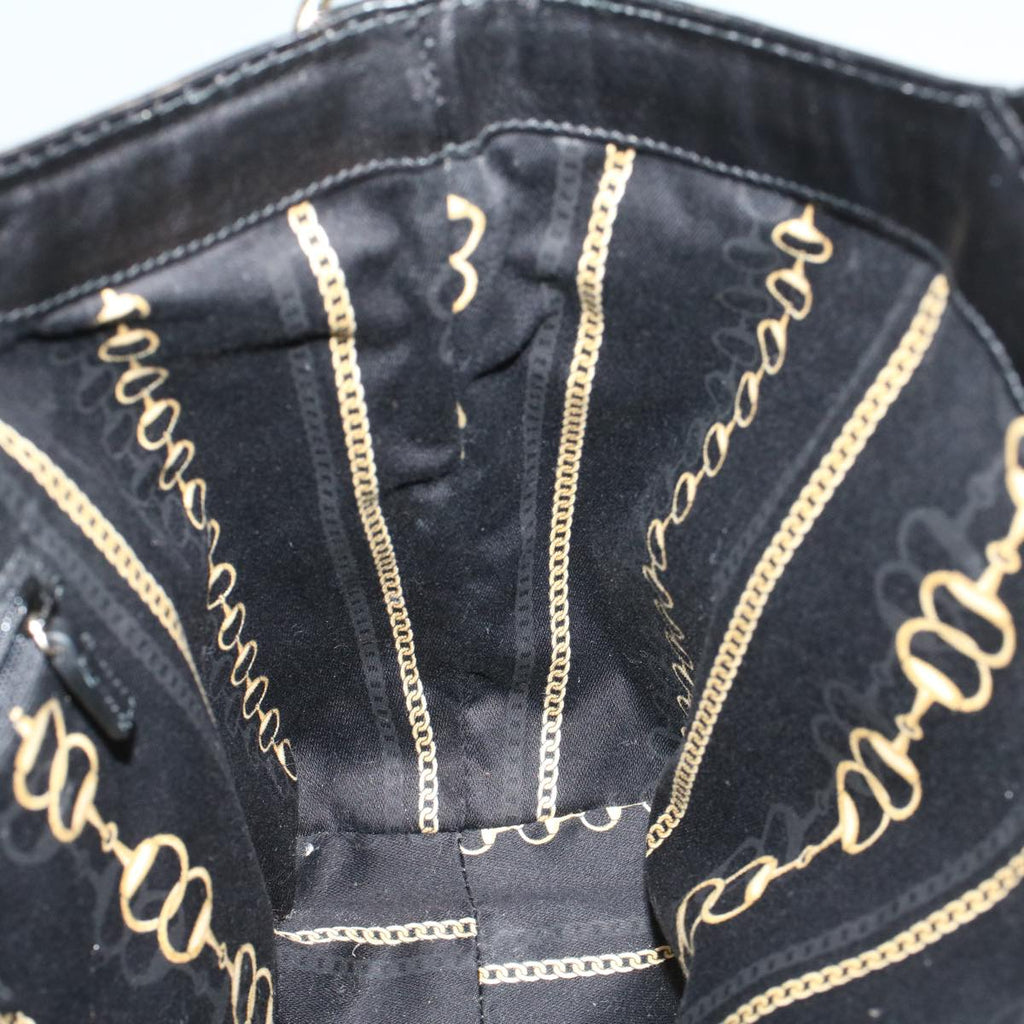 GUCCI Hand Bag Enamel Black 203521 58190