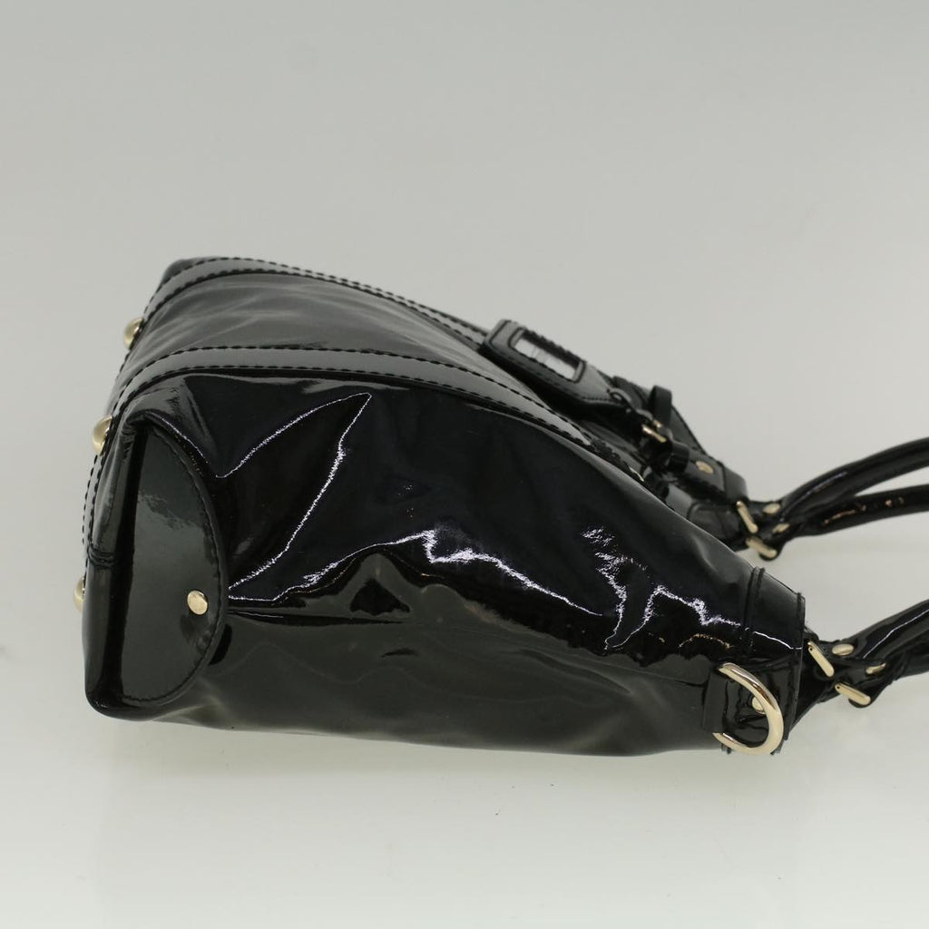 GUCCI Hand Bag Enamel Black 203521 58190