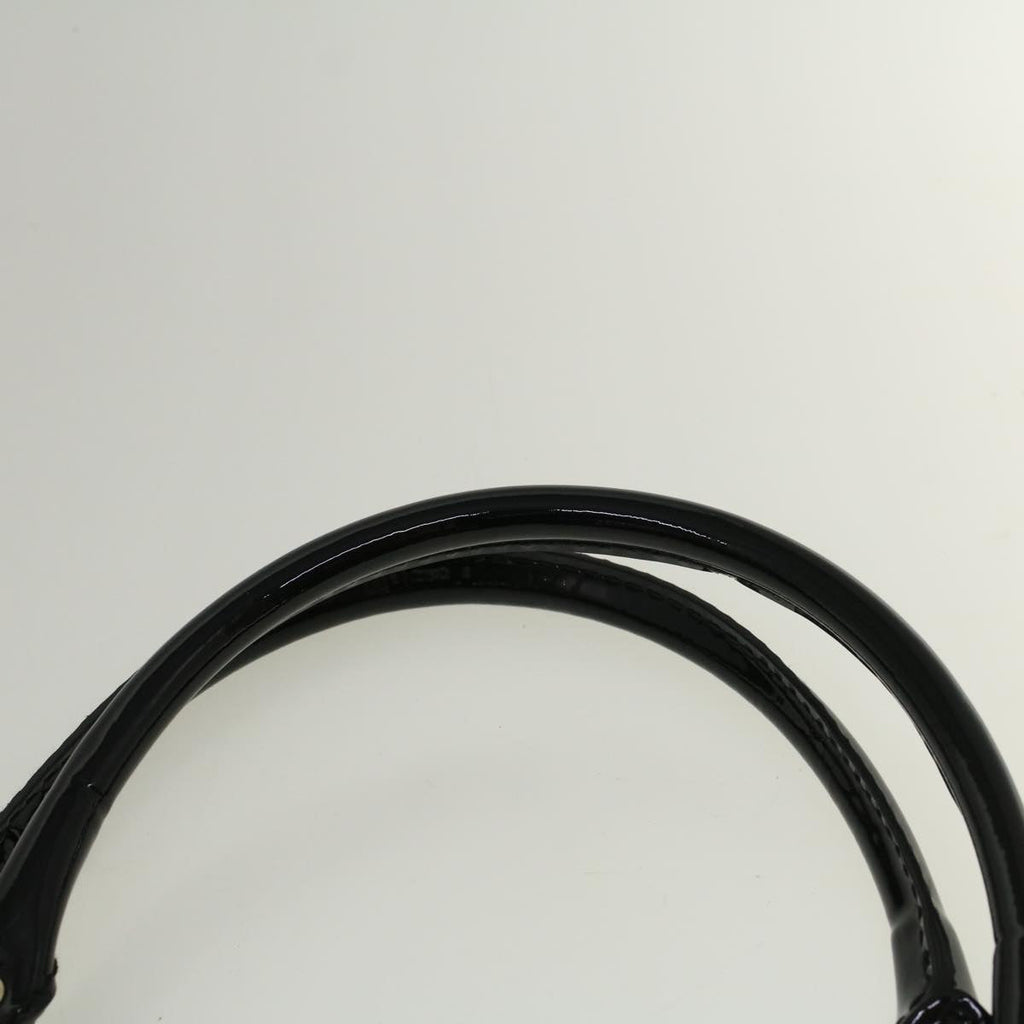GUCCI Hand Bag Enamel Black 203521 58190