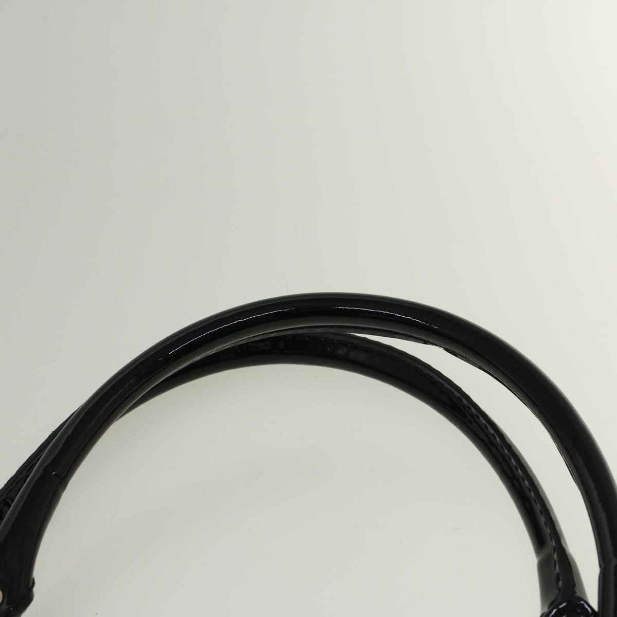 GUCCI Hand Bag Enamel Black 203521 58190