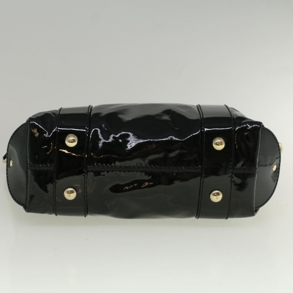 GUCCI Hand Bag Enamel Black 203521 58190