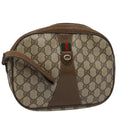 GUCCI GG Supreme Web Sherry Line Clutch Bag Beige Red Green 89 01 034 58199
