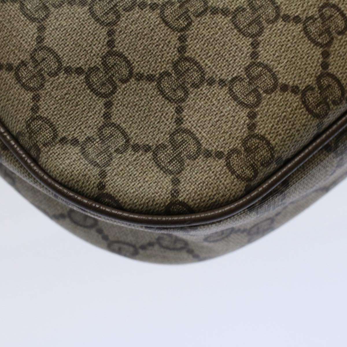 GUCCI GG Supreme Web Sherry Line Clutch Bag Beige Red Green 89 01 034 58199