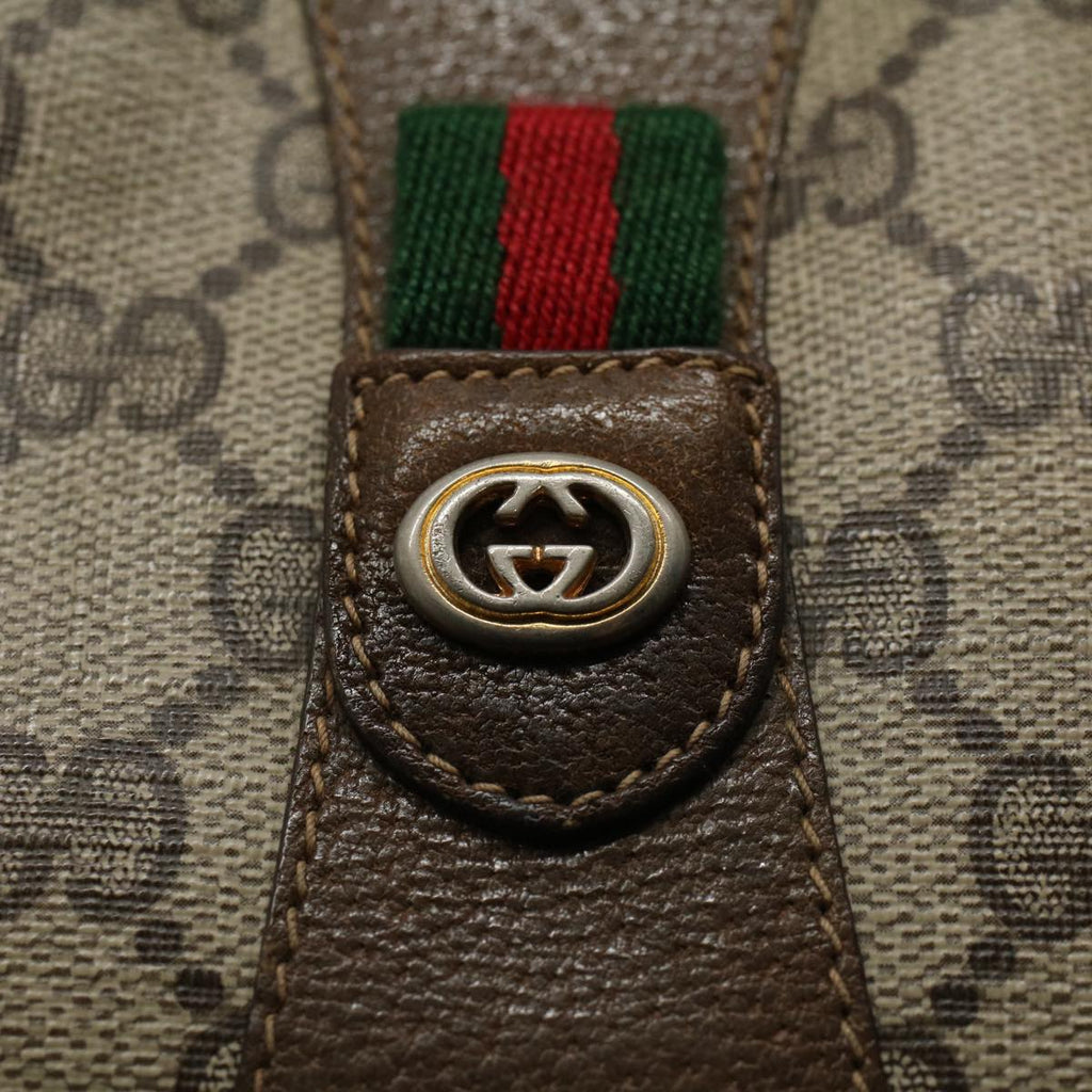 GUCCI GG Supreme Web Sherry Line Clutch Bag Beige Red Green 89 01 034 58199