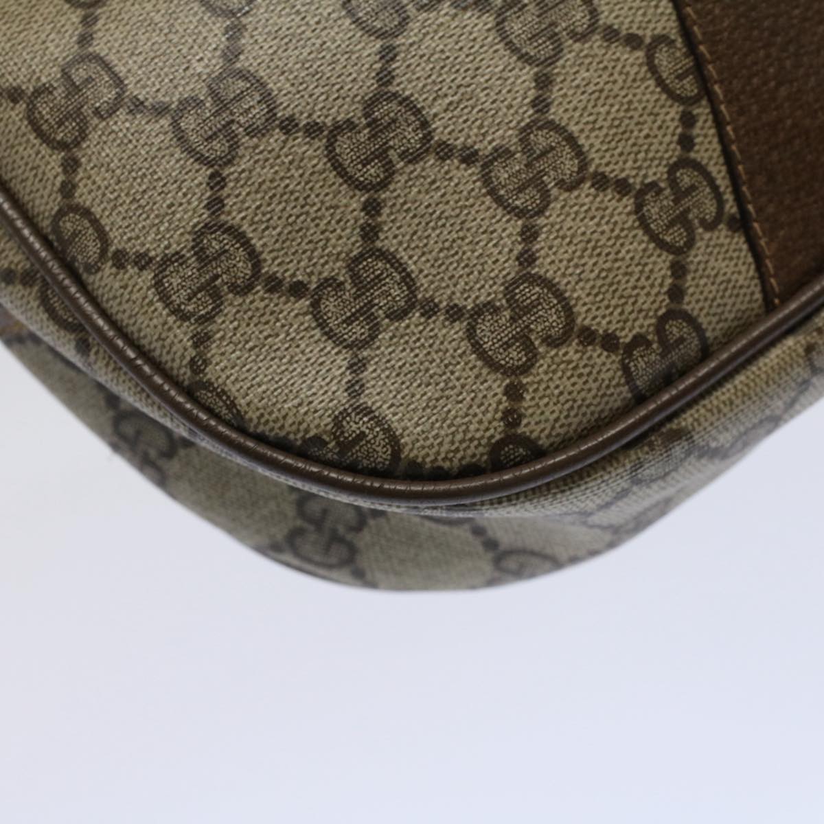 GUCCI GG Supreme Web Sherry Line Clutch Bag Beige Red Green 89 01 034 58199