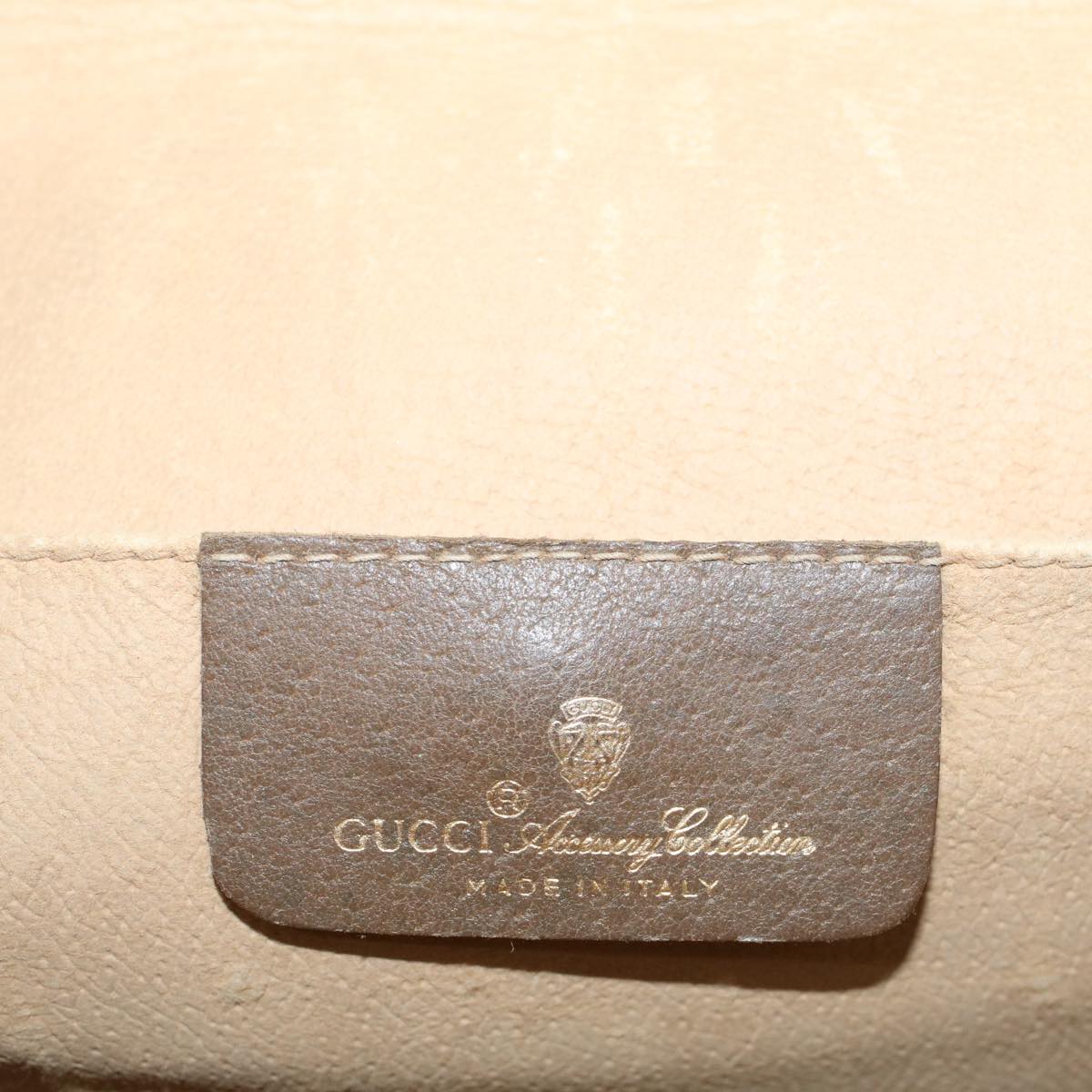 GUCCI GG Canvas Web Sherry Line Clutch Bag PVC Leather Beige Green 58276