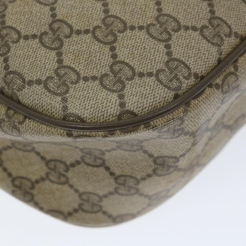GUCCI GG Canvas Web Sherry Line Shoulder Bag PVC Leather Beige Green 58277