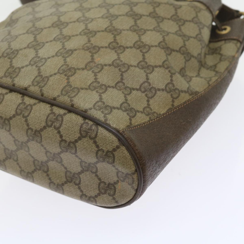 GUCCI GG Canvas Web Sherry Line Shoulder Bag PVC Leather Beige Green 58321