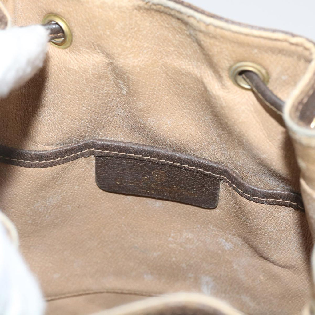 GUCCI GG Canvas Web Sherry Line Shoulder Bag PVC Leather Beige Green 58321
