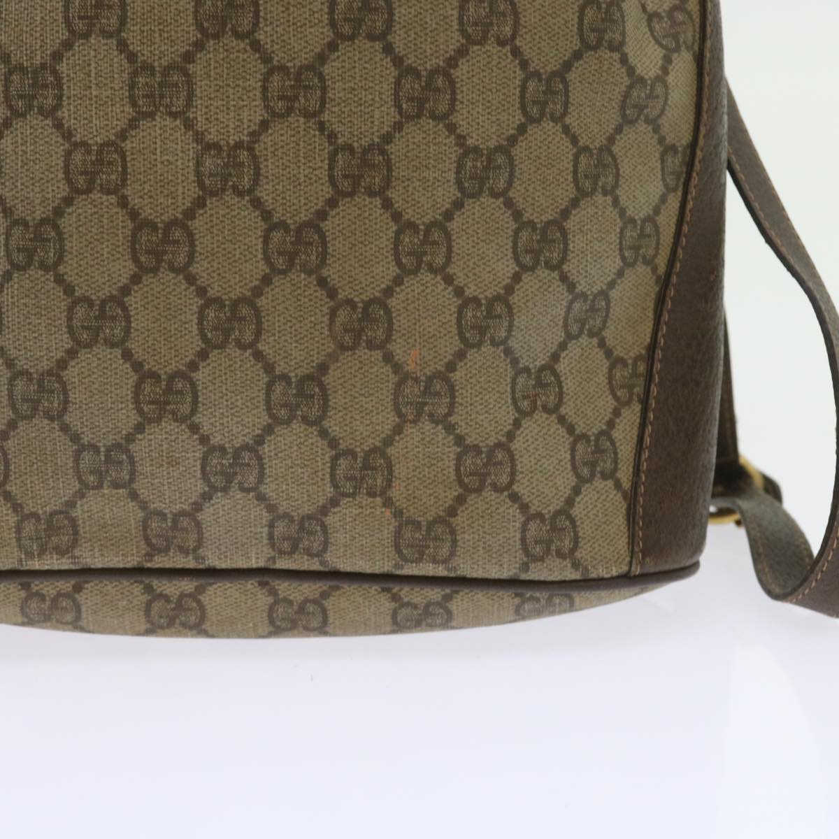 GUCCI GG Canvas Web Sherry Line Shoulder Bag PVC Leather Beige Green 58321