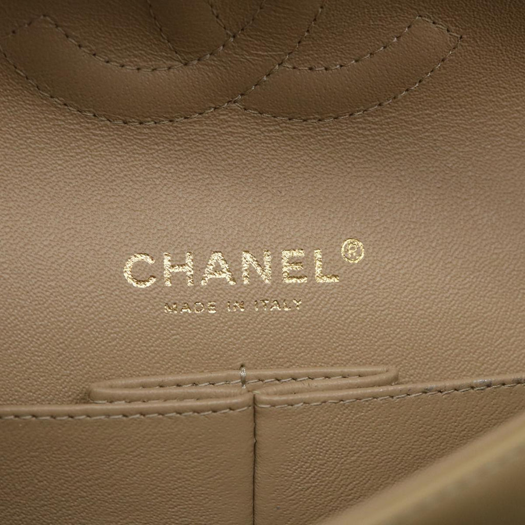 CHANEL Quilted Matelasse Chain Shoulder Bag Canvas Red Beige CC 58343S