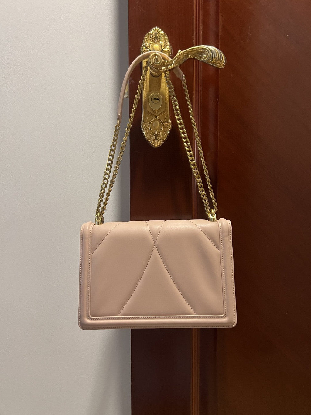 DG Large Devotion Bag In Quilted Nappa Pale Pink For Women 10in/26cm DG BB6651AV96780412