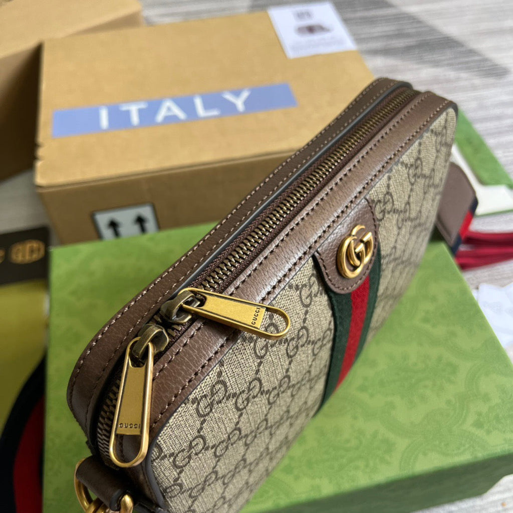 gg Ophidia gg Shoulder Bag Beige And Ebony gg Supreme Canvas For Women  9.2in/23cm gg 699439 9C2ST 8920