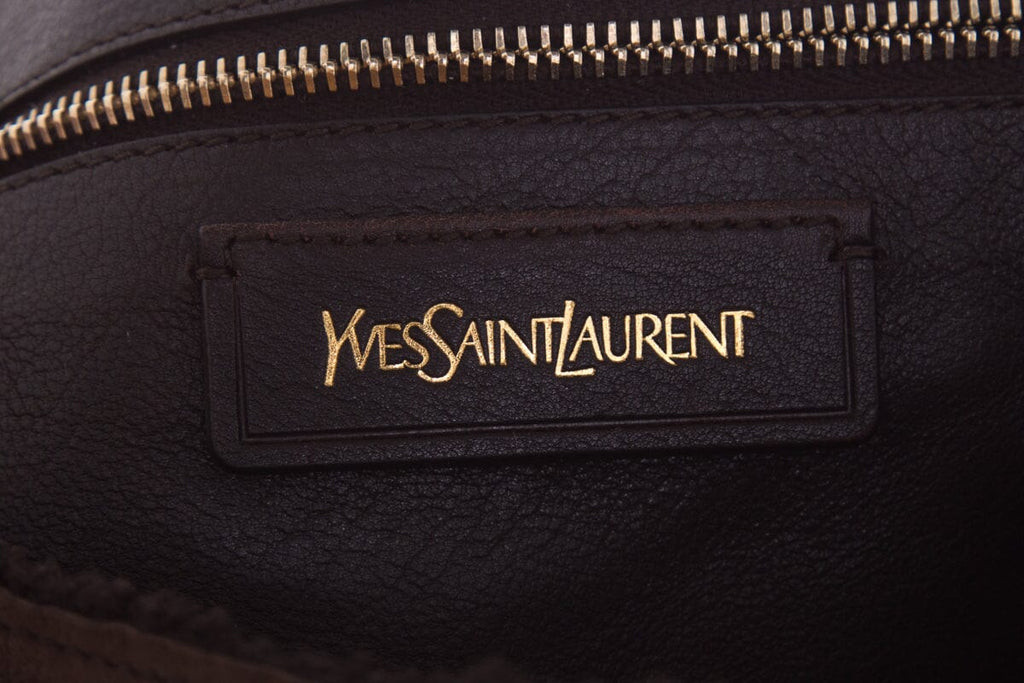 YSL Vintage Brown Shearling Handbag